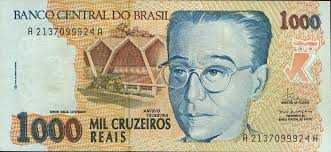Cédula Brasil - Cruzeiro Real - Cr$1000 - 1993 - Fe - L.1588 - R ...
